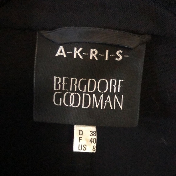 Akris + Bergdorf Goodman Wool Blazer Navy Blue Size 8 - Picture 5 of 6